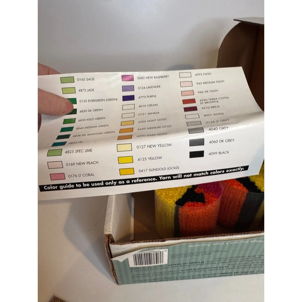 Natura Smiley Face Latch Hook‎ Kit 12x12 Complete Craft Kit Yarn Canvas Retro